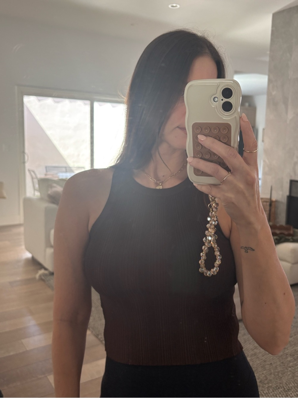 Good American Chocolate Ribbed Scoop Neck Tank